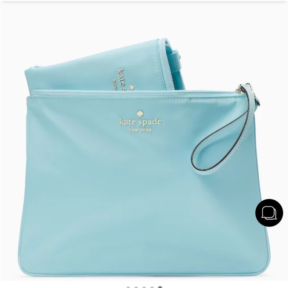 NWT KATE SPADE Mel Nylon Packable Tote AQUA POOL COLOR - Picture 5 of 5
